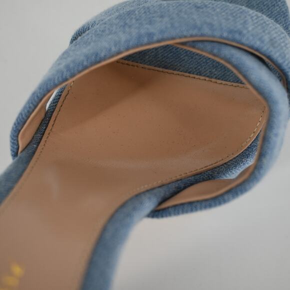 Gianvito Rossi Sheridan Blue Denim Platform Heels Size 37.5 - Picture 11 of 13